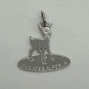 Vtg 925 Sterling Silver Red Deer Alberta Deer Charm / Pendant